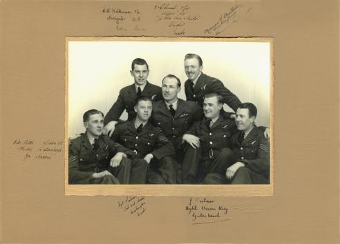 Photo signed in early 1944 at RAF Swinderby